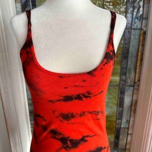 Enza Costa Red & Black Tie-die Dress